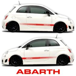 Fiat Abarth 500 rocker panel graphic decal red