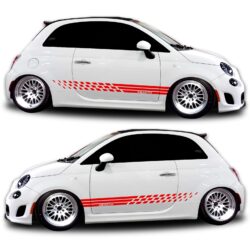 Fiat 500 abarth Graphics rocker panel 381 red