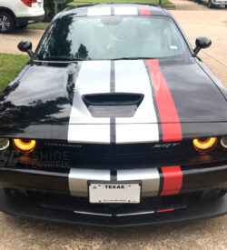 Dodge Challenger Triple Racing Stripes SRT Front