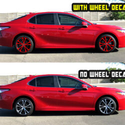 2019 camry se red wheel decals