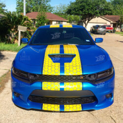 Dodge Charger Honeycomb Racing Stripes pinstripes Hood front view
