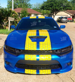 Dodge Charger Honeycomb Racing Stripes pinstripes Hood front view