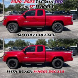 2020 - 2023 Toyota Tacoma TRD black wheel decals side view