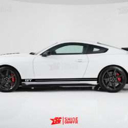 Mustang GT replica side stripe rocker stripes black white