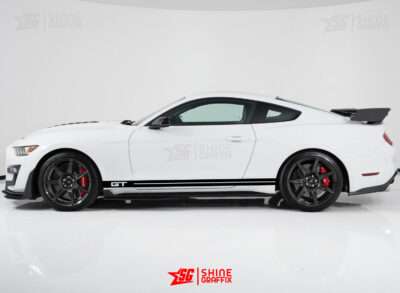 Mustang GT replica side stripe rocker stripes black white