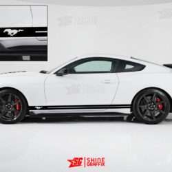 Mustang eco boost turbo Horse side stripe rocker stripes black white