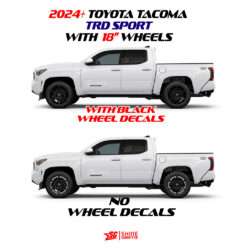 2024 Toyota Tacoma-TRD Sport with 18" Wheels decals oem chrome delete truck side view
