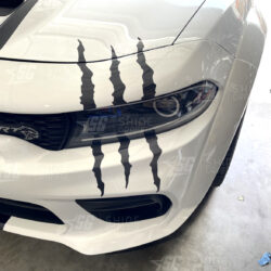 Claw marks decal gloss black dodge charger view headlight sample