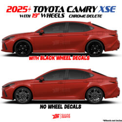 2025 camry xse wheels decals chrome delete side view