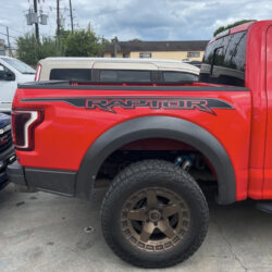 Ford RaptorF150 bedside decals 2-colors stripe Passenger side view