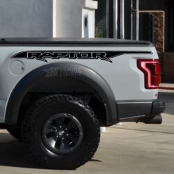 Ford Raptor F150 side decals bedside Bed view