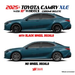2025 Toyota Camry XLE 18 wheels decals sample Black side view