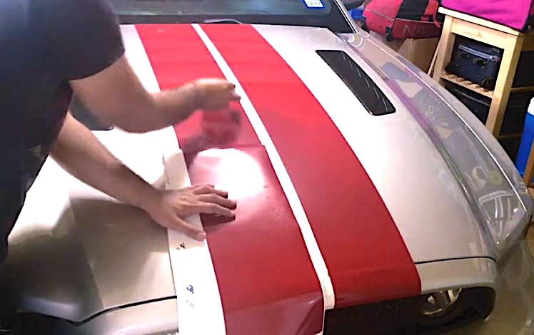 Racing stripes installation with 1 inch gap
